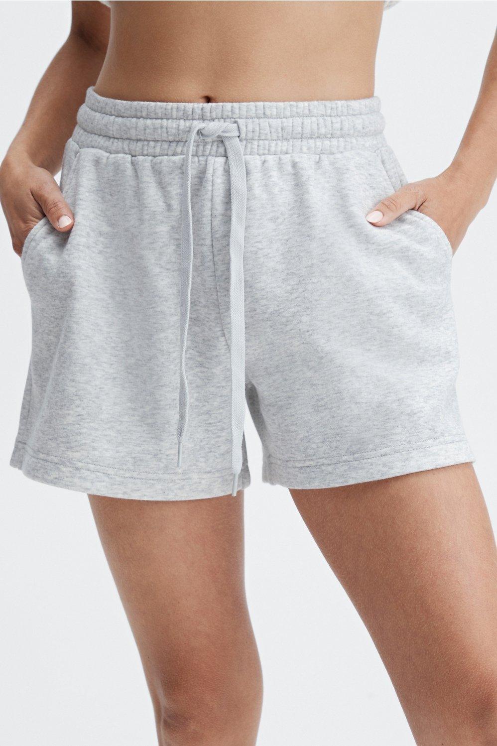 Fabletics Go-To Sweatshort Womens Light Grey Heather plus Size 1X Product Image