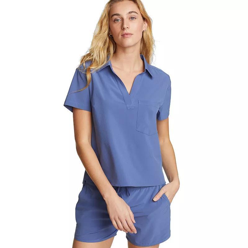 Women's Eddie Bauer Departure Collared Tee, Size: XL, Light Purple Product Image