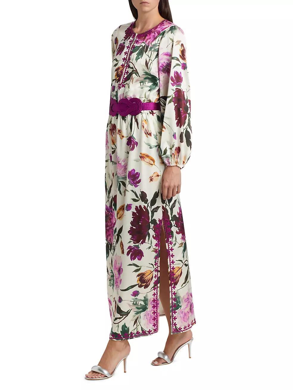Emani Floral Belted Maxi Dress Product Image