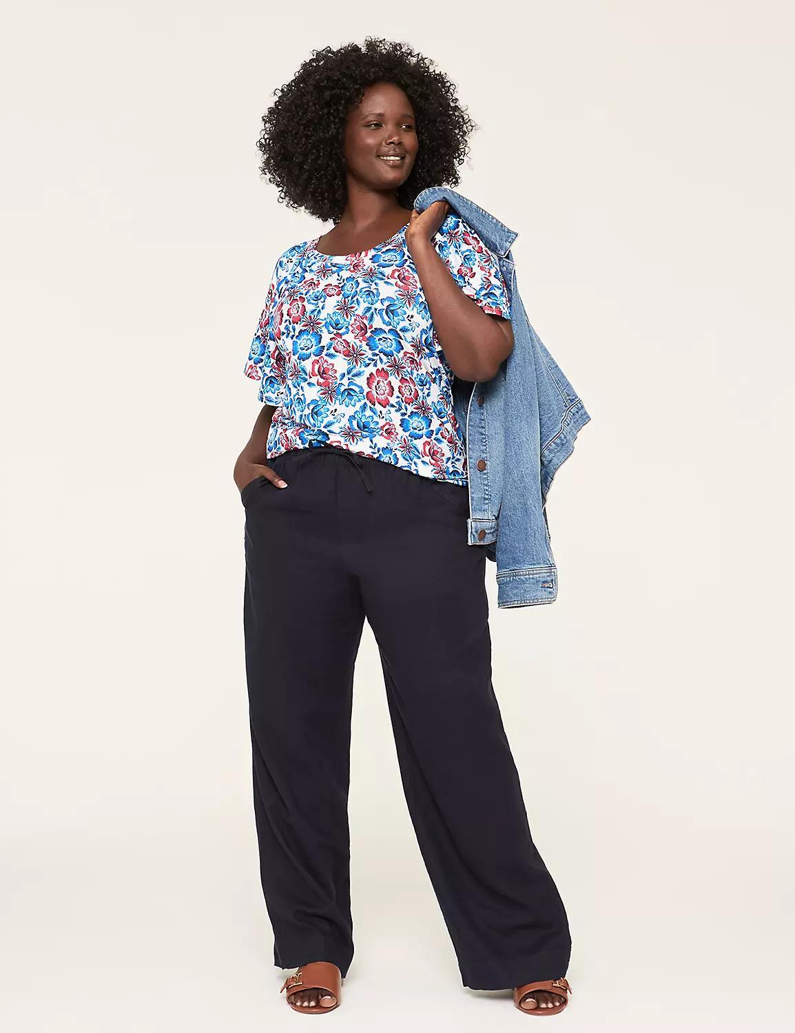 Shirred Flutter-Sleeve Top Product Image