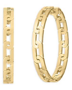 Womens Navarra 18K Yellow Gold Hoop Earrings/34MM Product Image