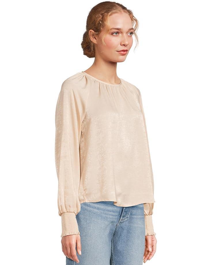3/4 Sleeve Ruffled V-Neck Blouse Product Image