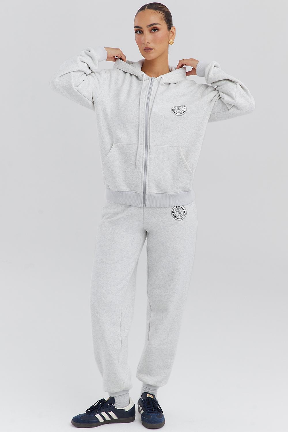 Coast Light Grey Marl Fleece Back Jogging Trousers Product Image