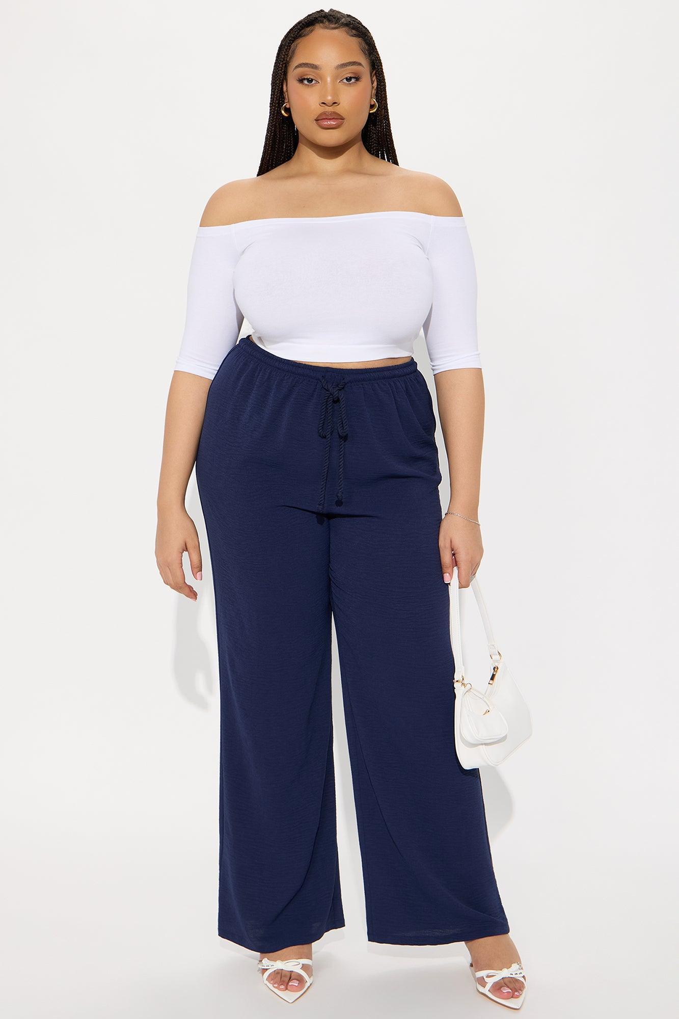 Livin' In Paradise Wide Leg Pant - Navy Product Image