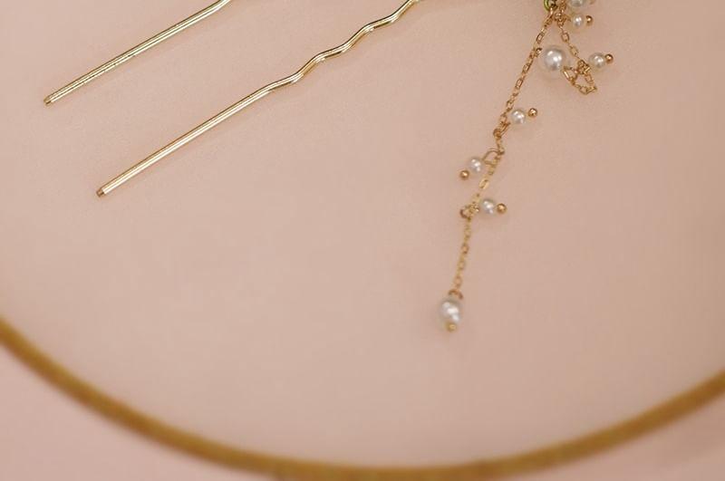 Floral Faux Pearl Alloy Hair Stick Product Image