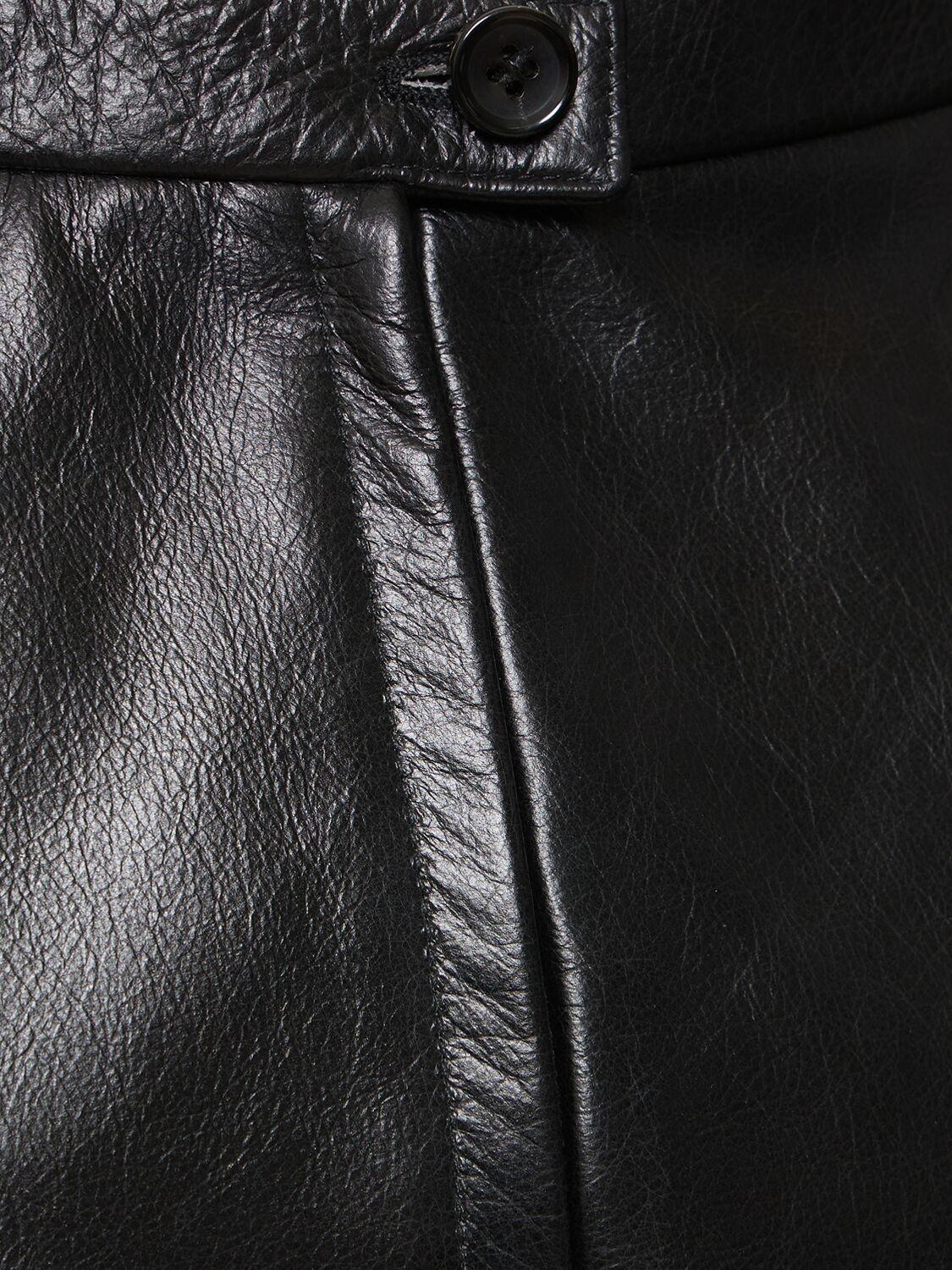 BALLY Leather Mini Shorts In Black Product Image