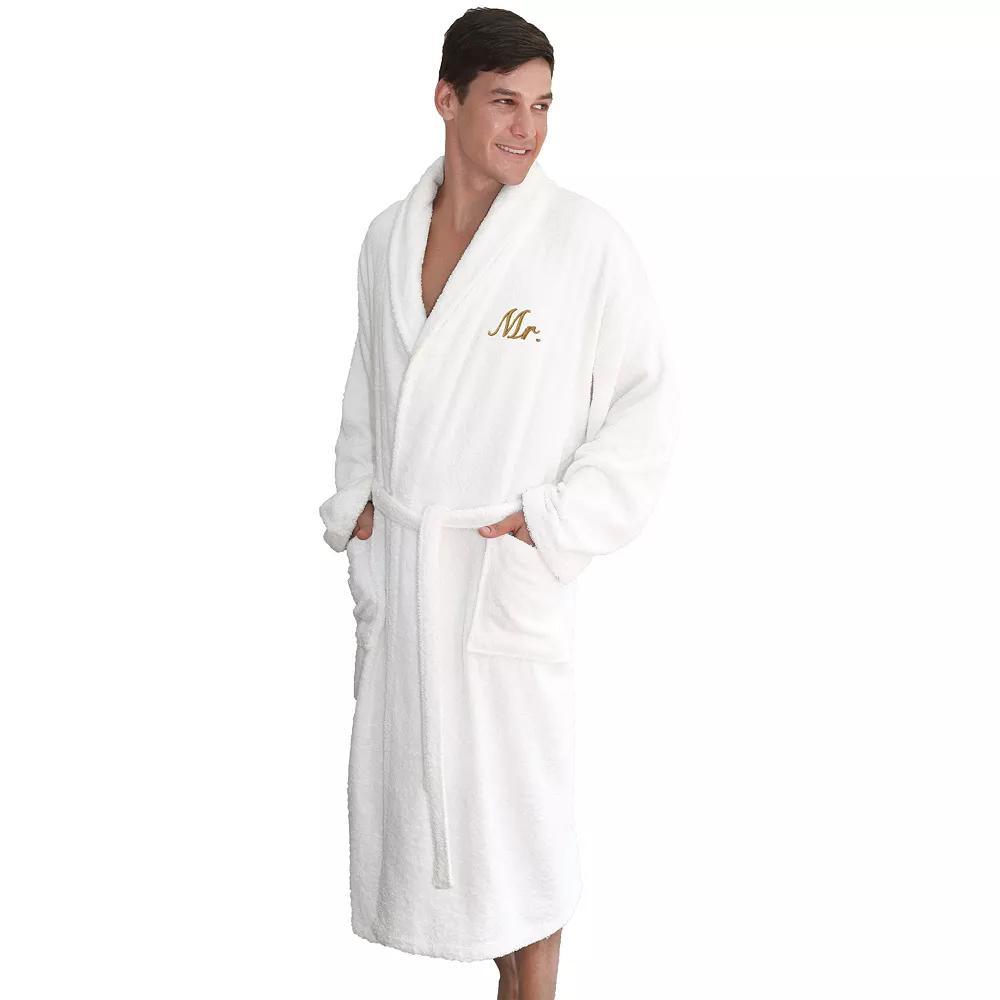 Linum Home Textiles ''Mr.'' Terry Bathrobe, Men's, Size: Large/XL, White Gold Product Image