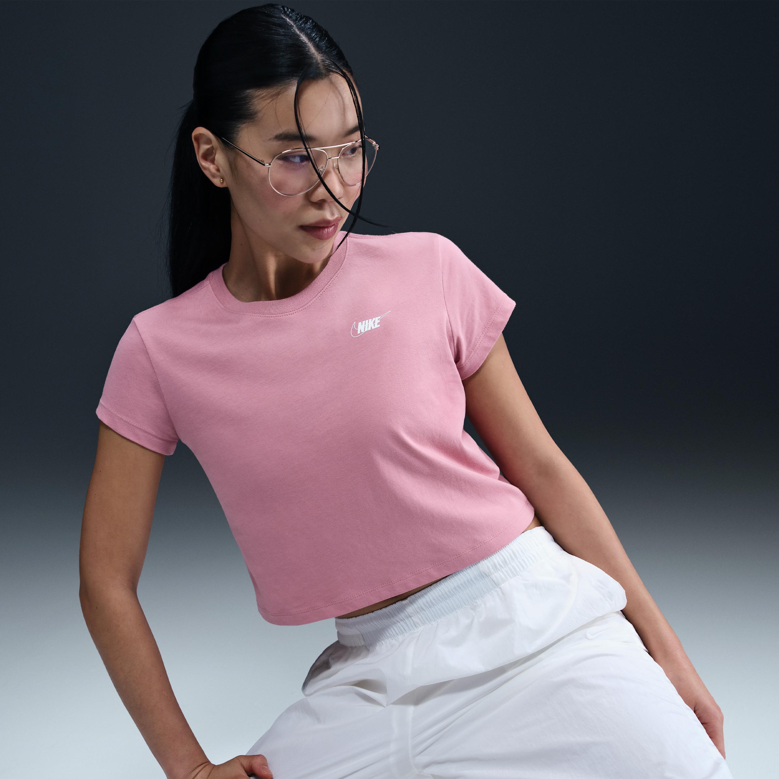 Women's Nike Sportswear Essential Club Crop Tee, Size: Medium, Elemental Pink Product Image