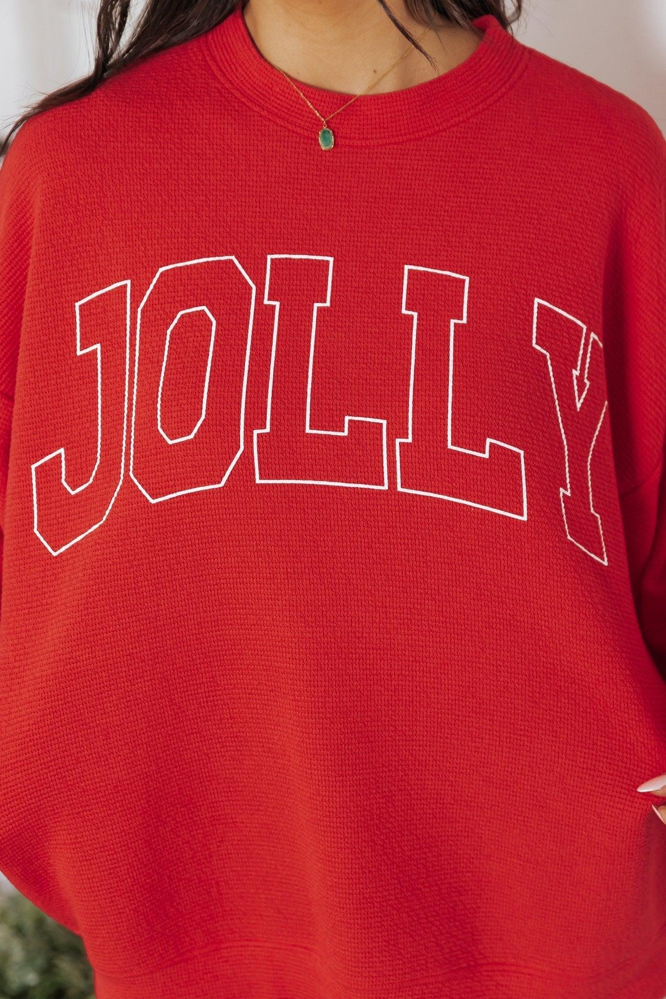 Jolly Red Graphic Sweatshirt - FINAL SALE Product Image