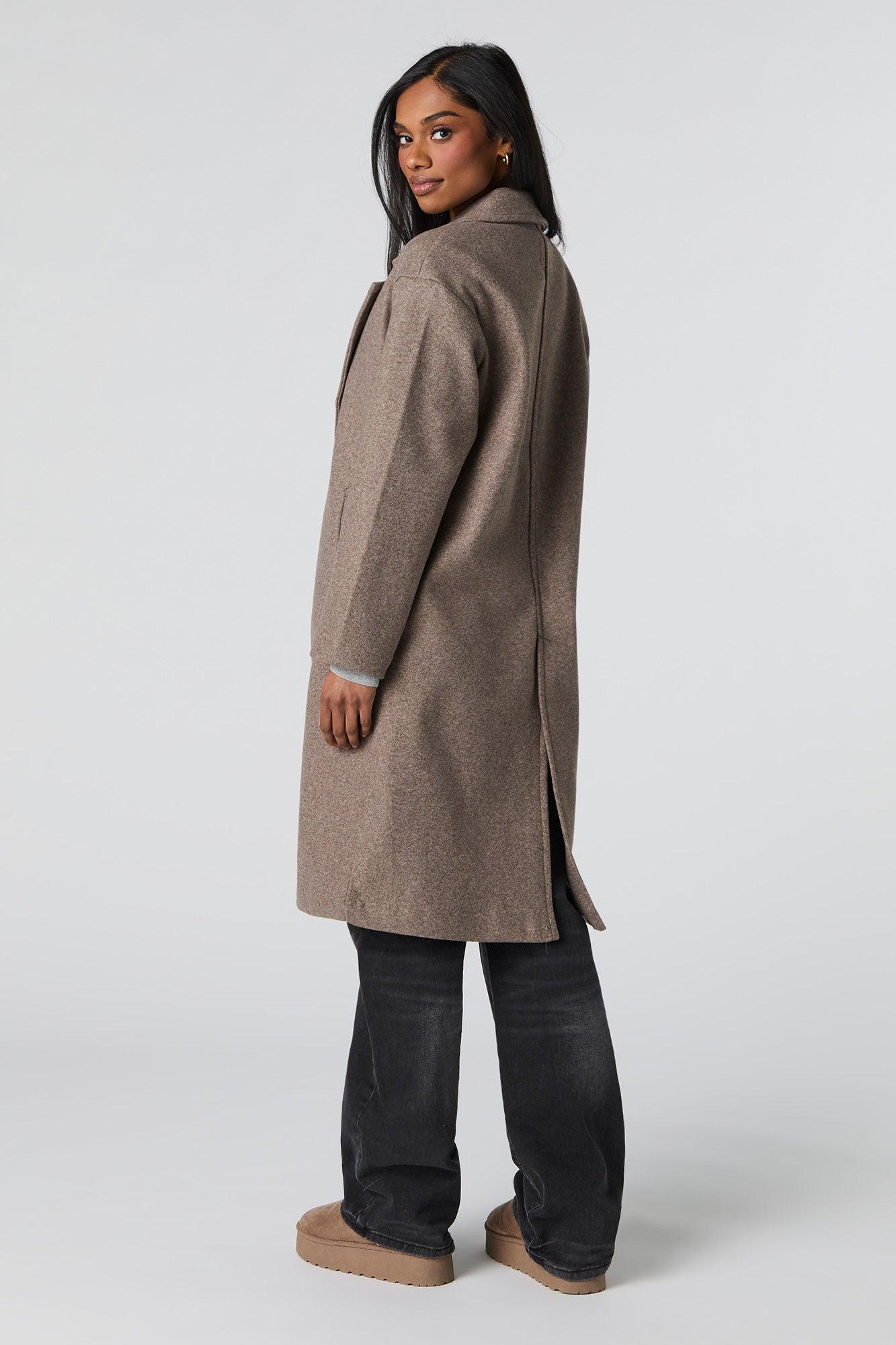 Single Button Collared Midi Coat Female Product Image