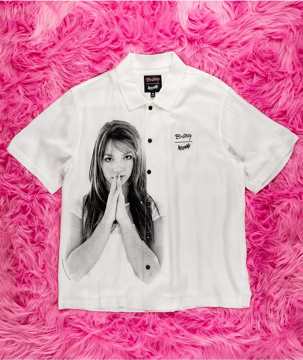 Welcome x Britney Spears Rayon Photo White Shirt Product Image