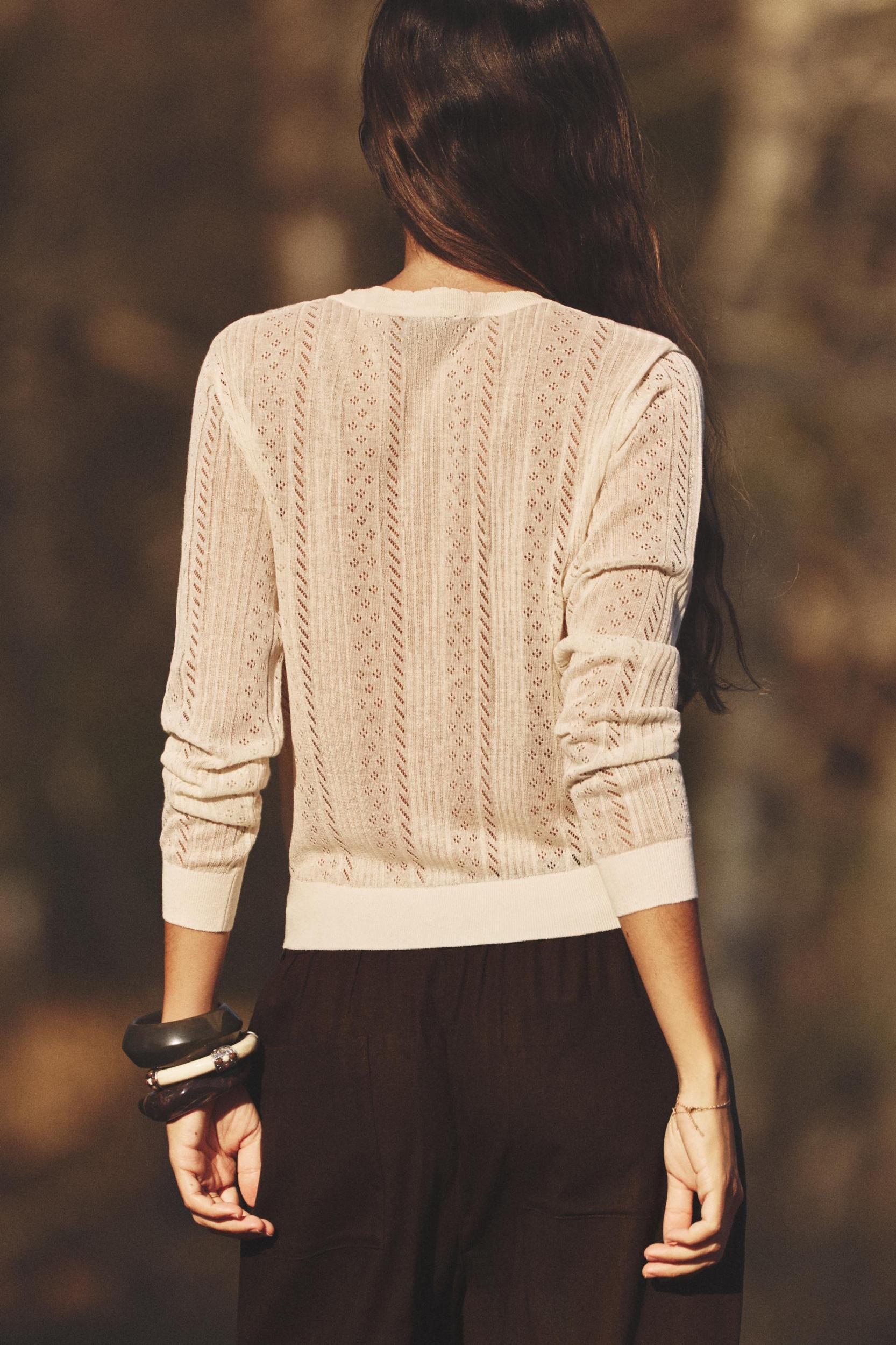EXTRA-FINE POINTELLE KNIT JACKET Product Image