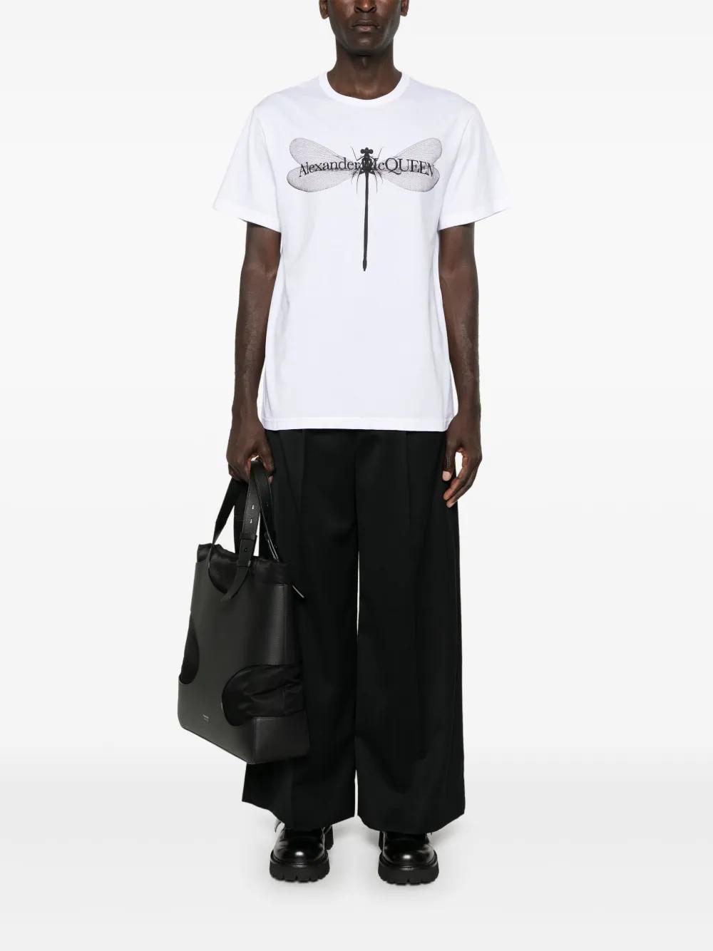 Dragonfly-print cotton T-shirt Product Image