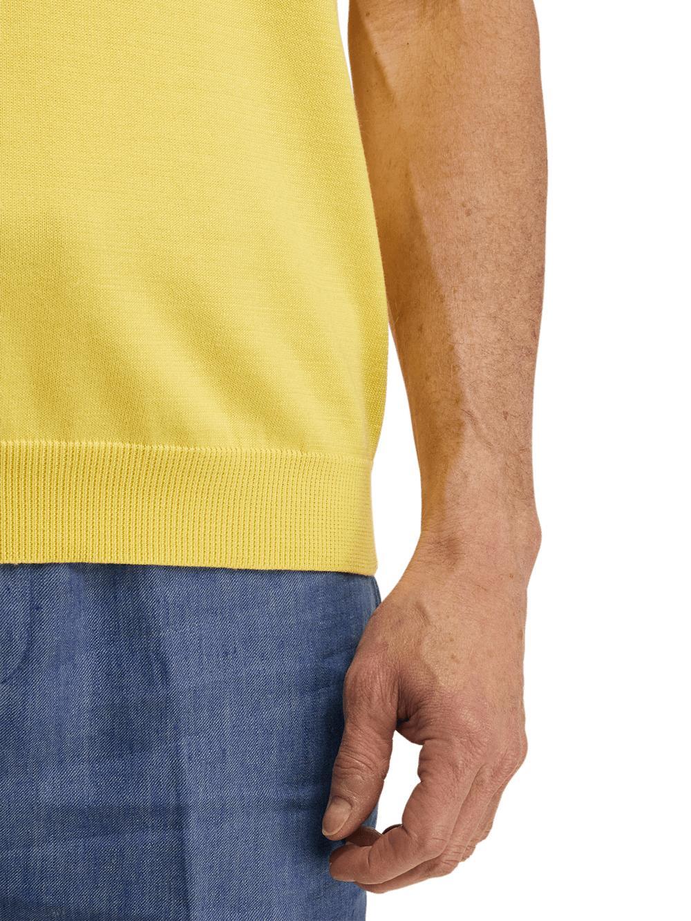 Supima Cotton Three Button Polo - Light Yellow Product Image