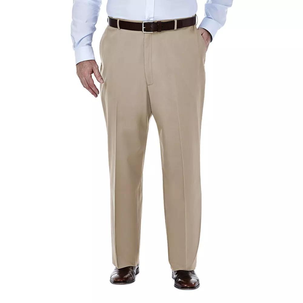 Big & Tall Haggar® Premium Stretch No-Iron Khaki Flat-Front Pants, Men's, Size: 44X30, Dark Blue Product Image