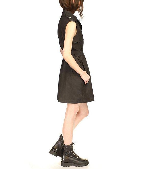Michael Kors Mini Chambray Sleeveless Trench Dress Product Image