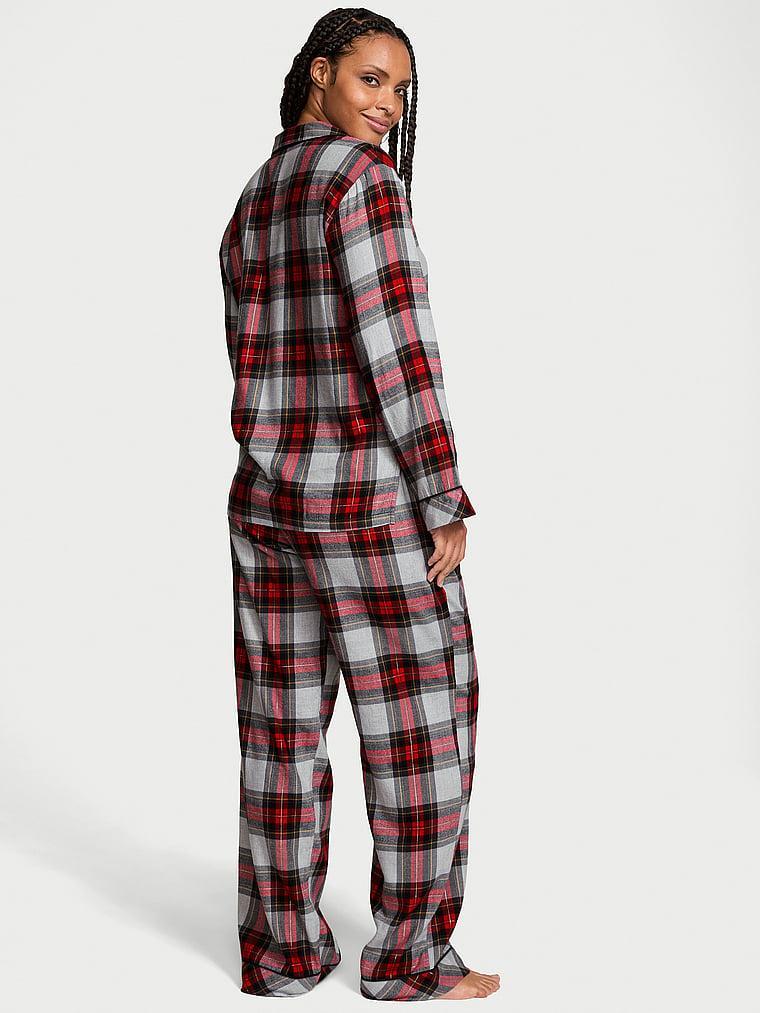 Flannel Popover Long Pajama Set Product Image
