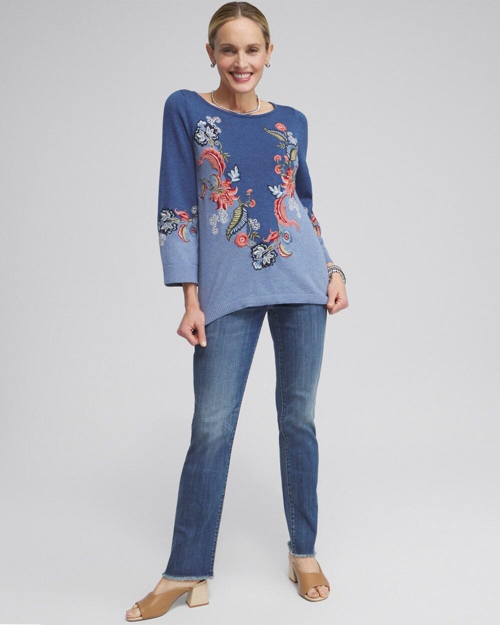 Floral Embroidered Kurta Sweater Product Image