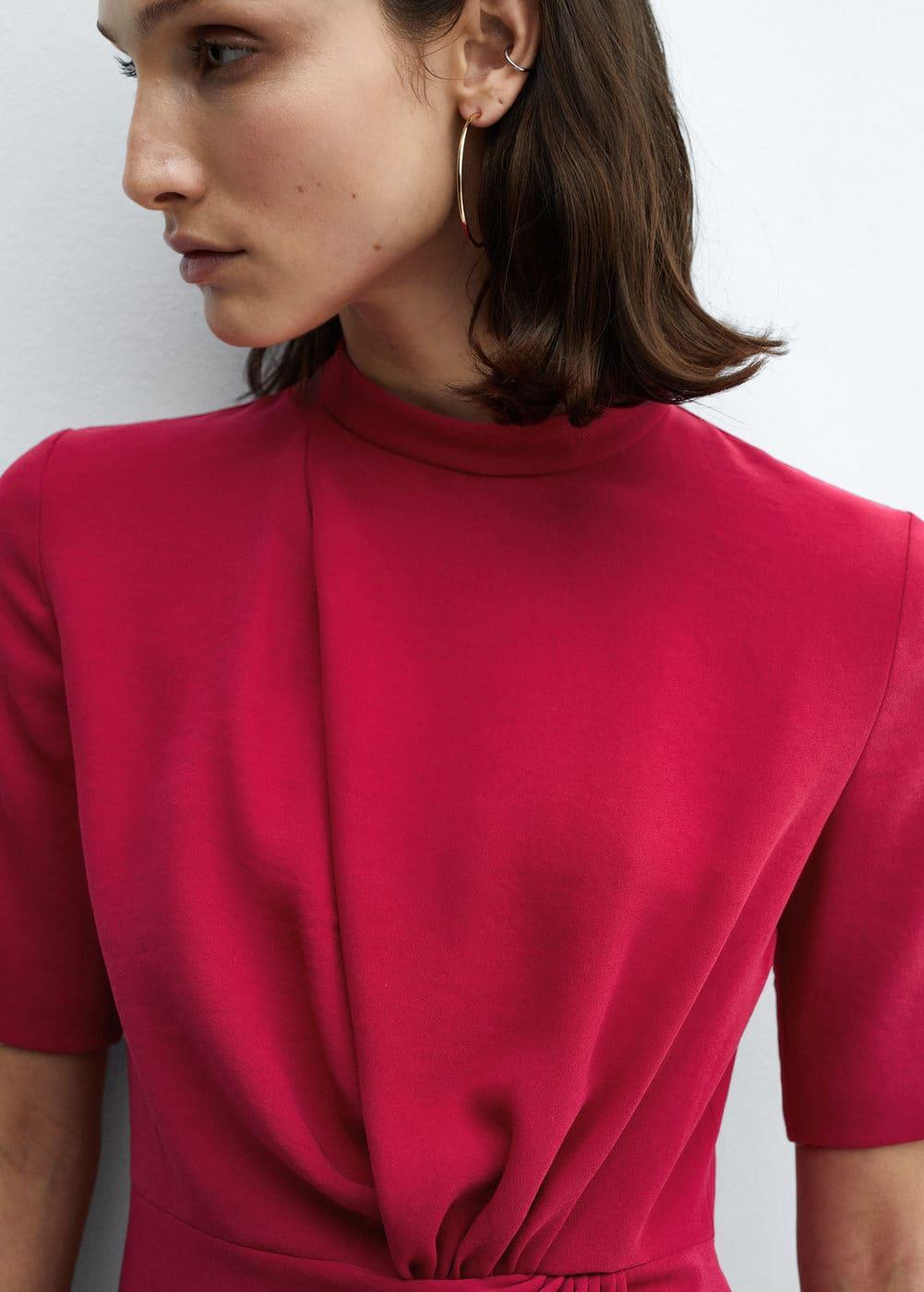 Mango Womens Draped Detail Dress Product Image