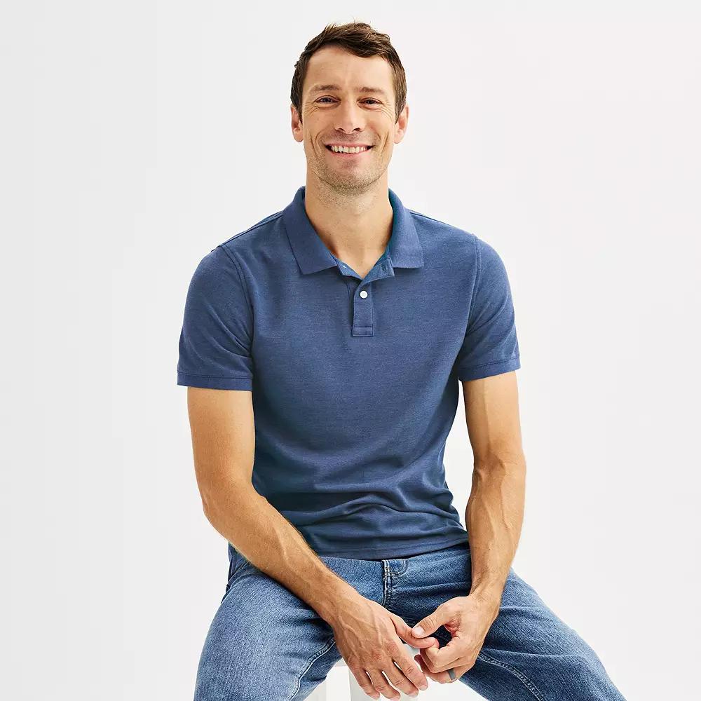 Men's Adaptive Sonoma Goods For Life® Easy Dressing Pique Polo, Size: XXL, Scott Blue Product Image