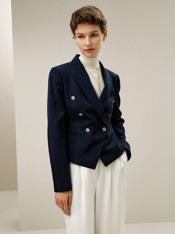 Tailored Double-Breasted Blazer Product Image