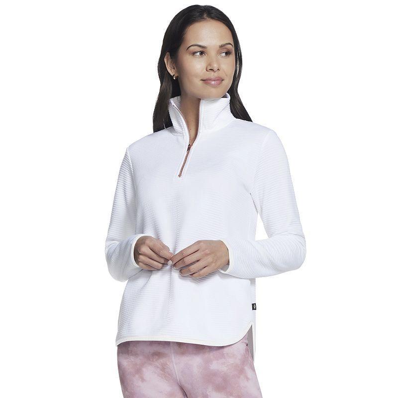 Women's Skechers® Softknit Ottoman Ribbed Pullover, Size: XL, Bright White Product Image