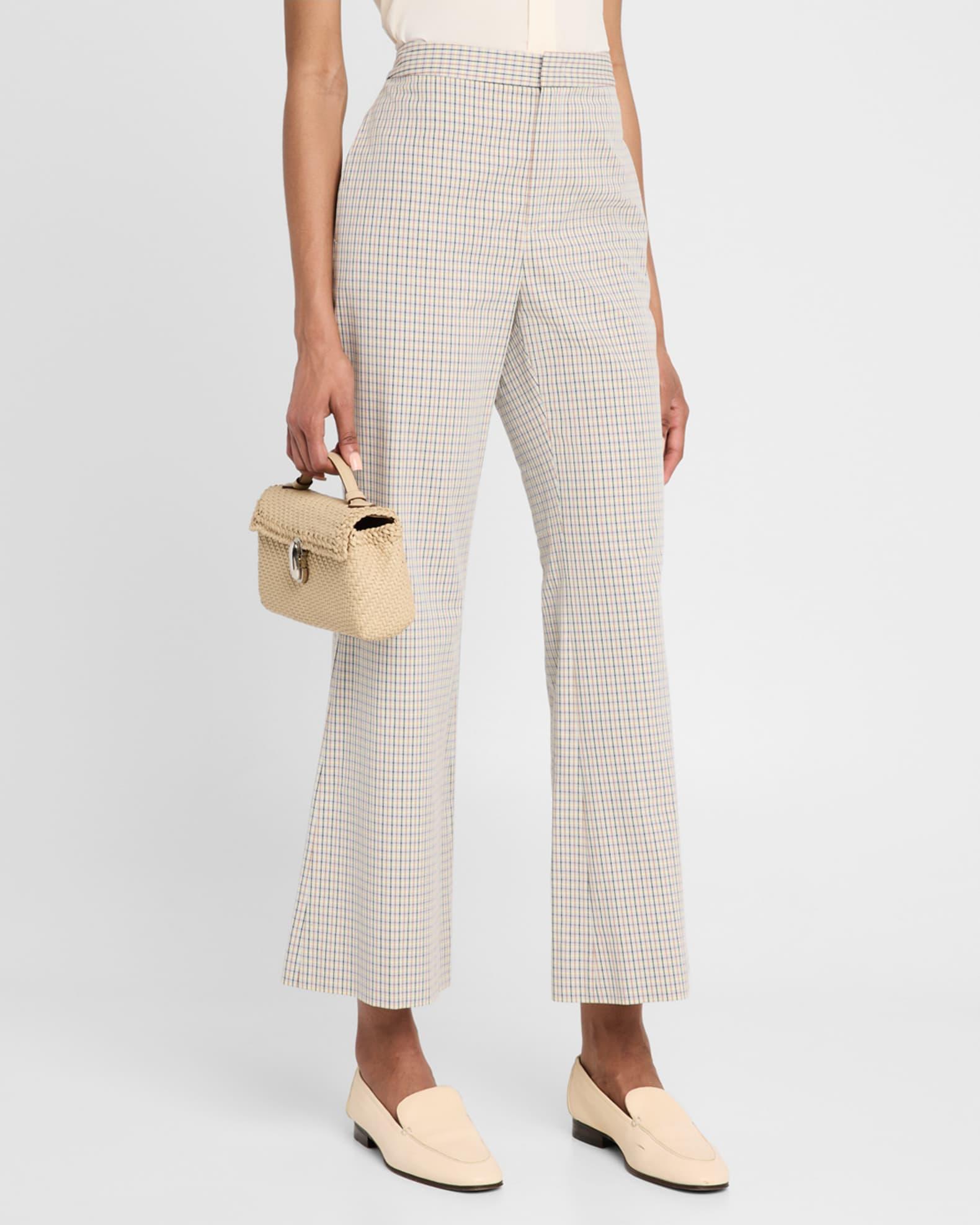 Crop Flare Gardeners Check Pants Product Image