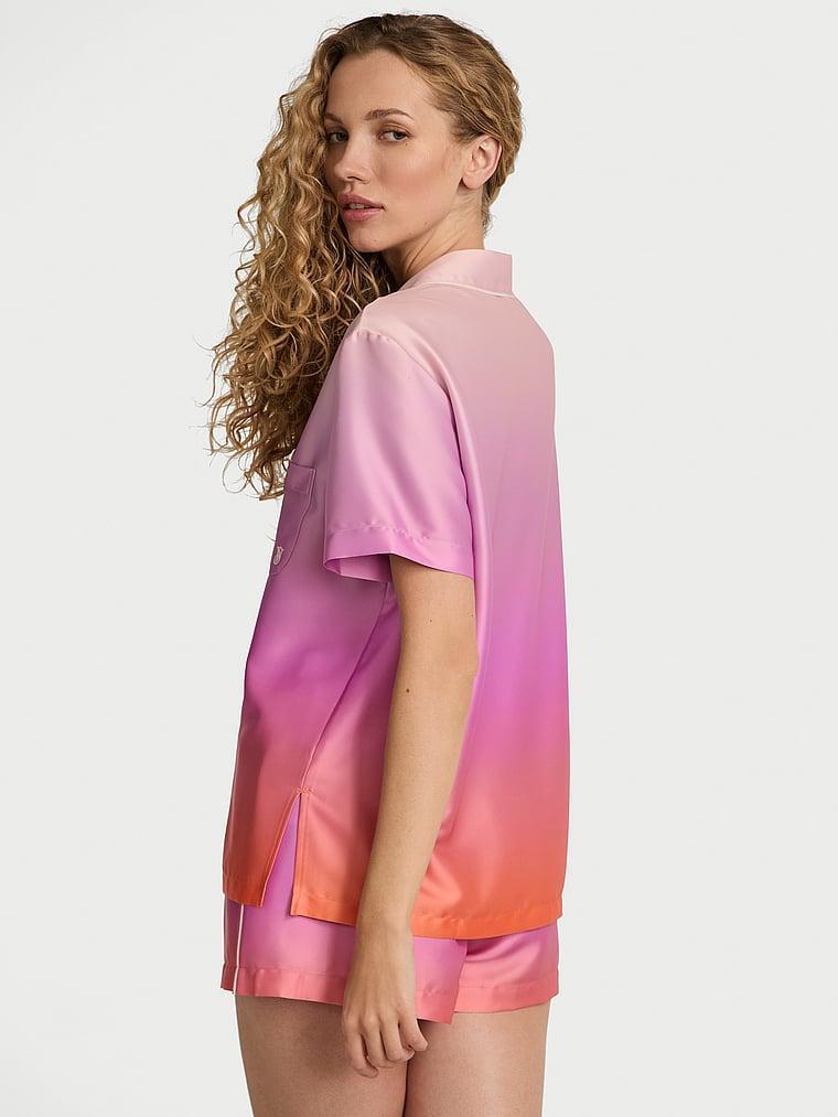 Glazed Satin Long Pajama Set Product Image