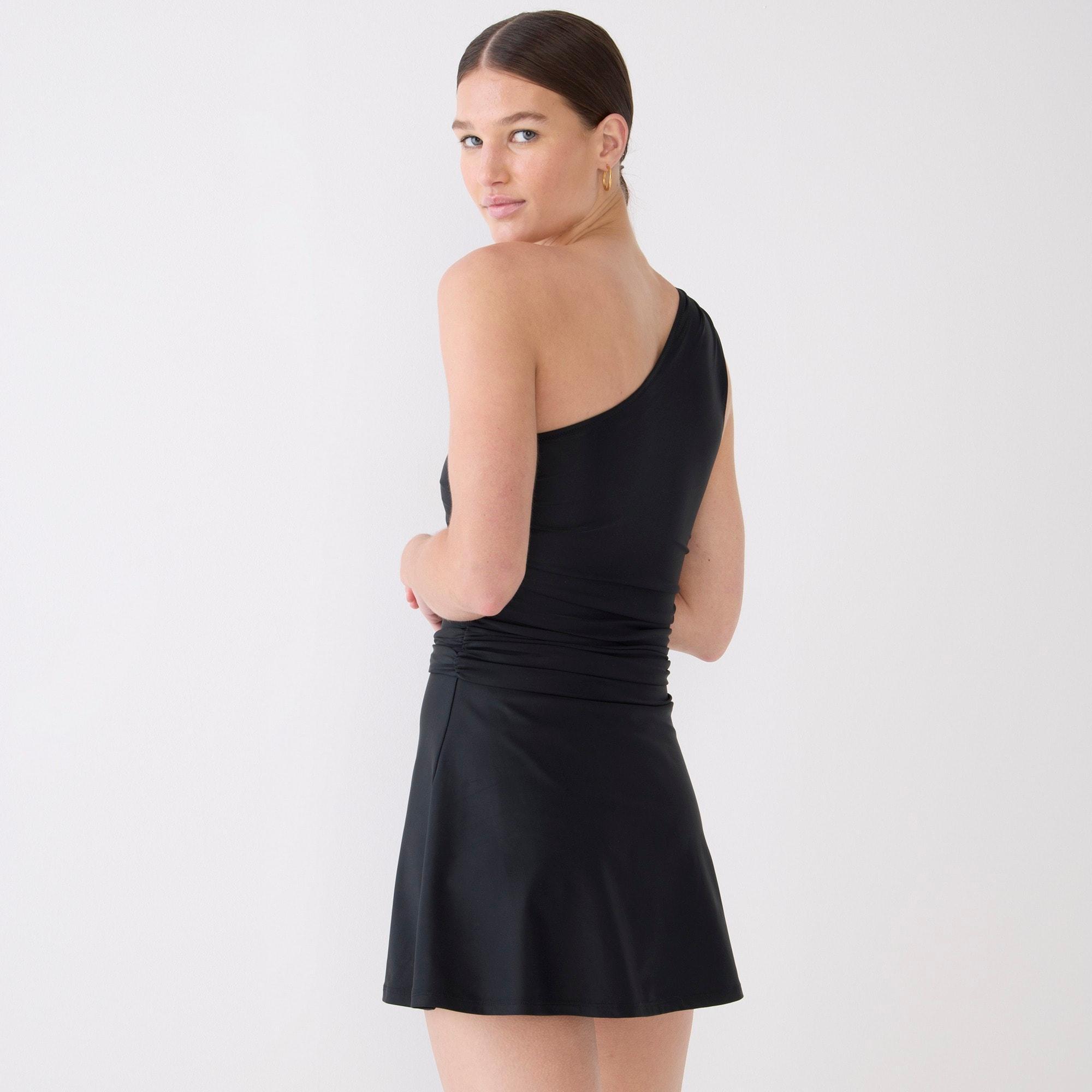 Ruched one-shoulder swim dress Product Image