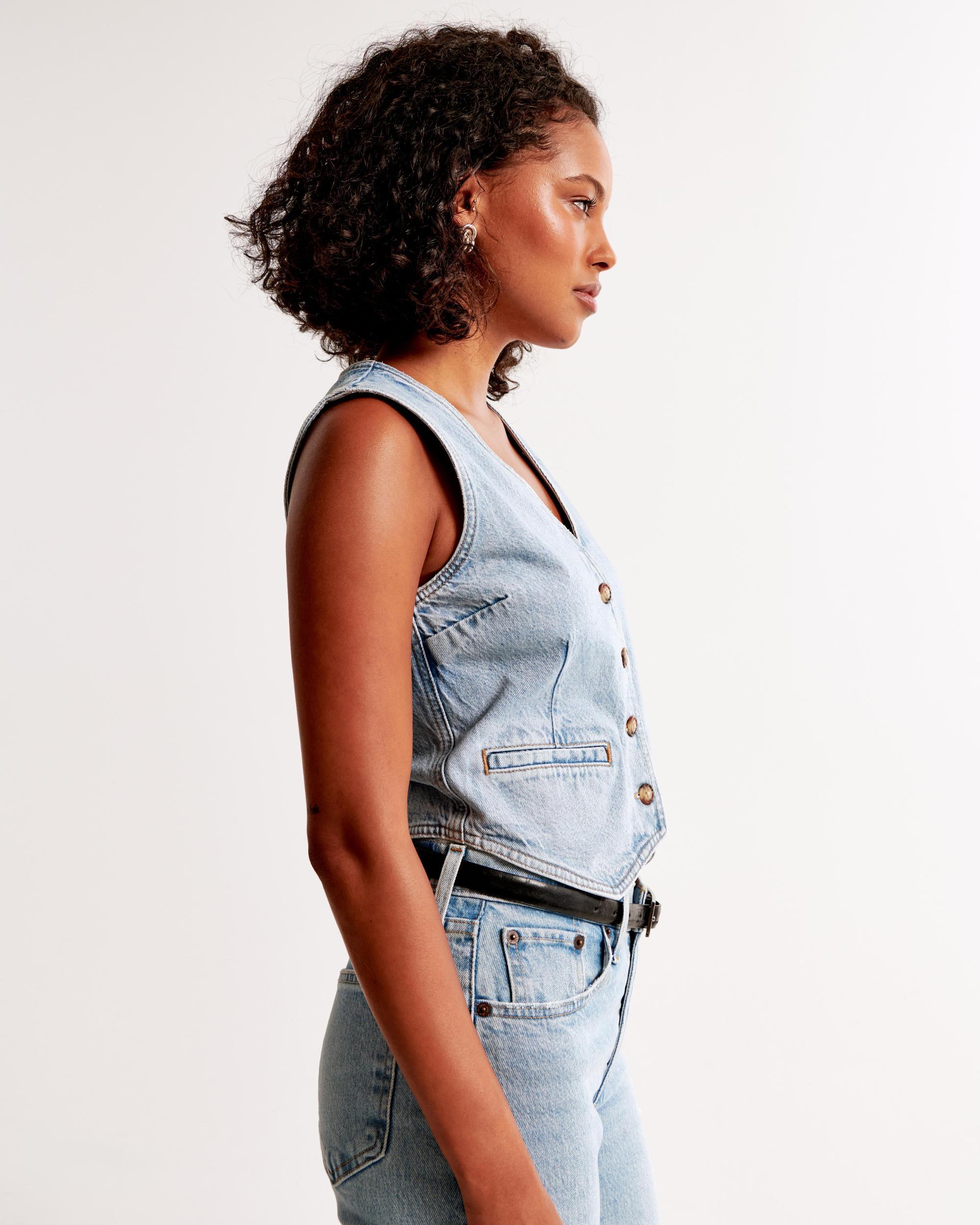 The A&F Mara Denim Vest Product Image