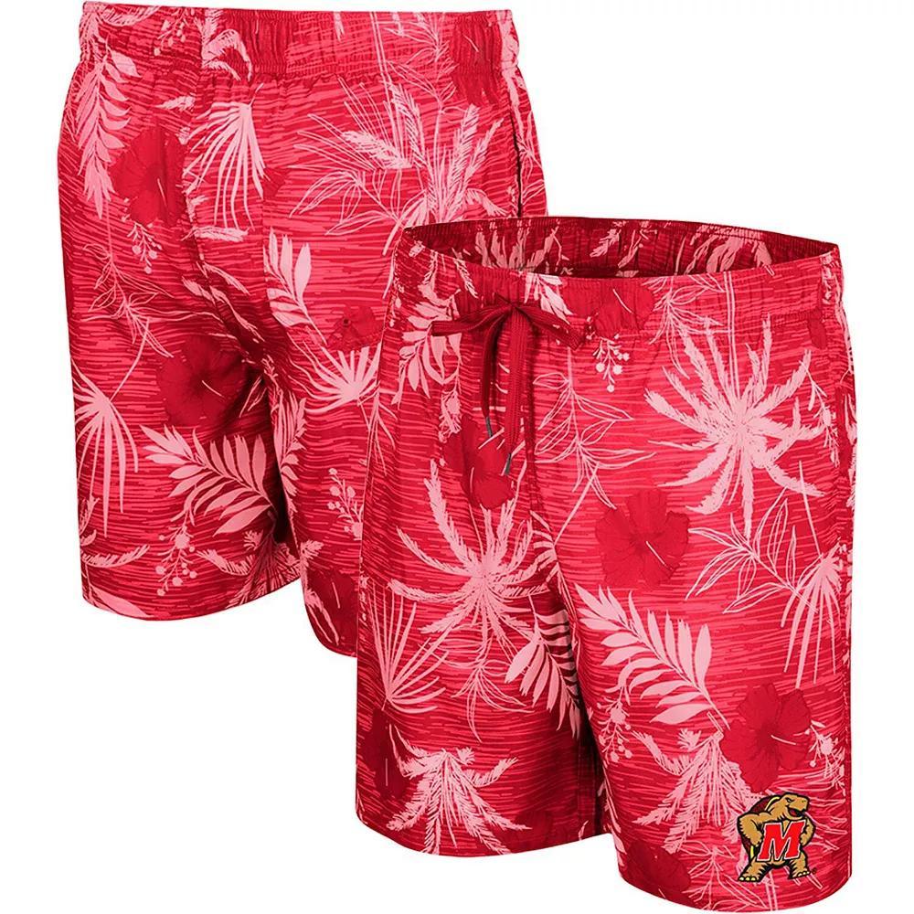 Men's Colosseum Red Maryland Terrapins What Else is New Swim Shorts, Size: Large Product Image