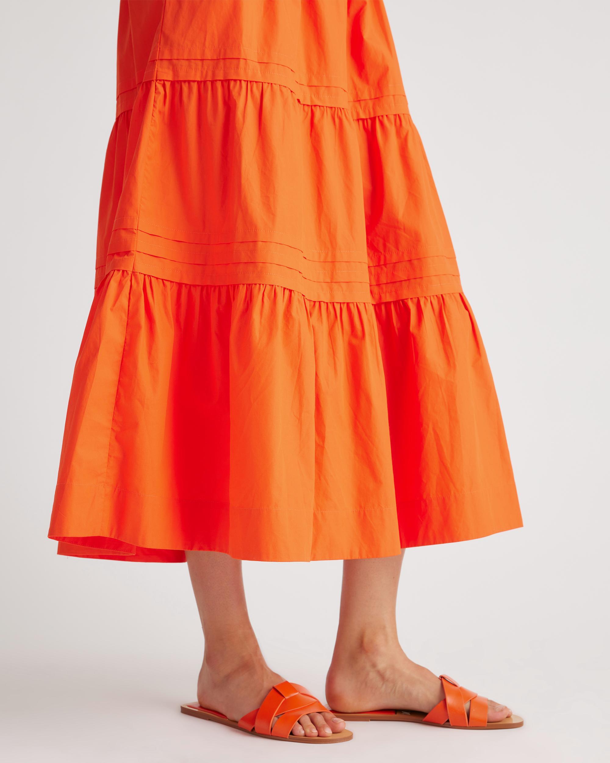 Quince | Women's Poplin Tiered Maxi Skirt Size XS, Organic Cotton Product Image