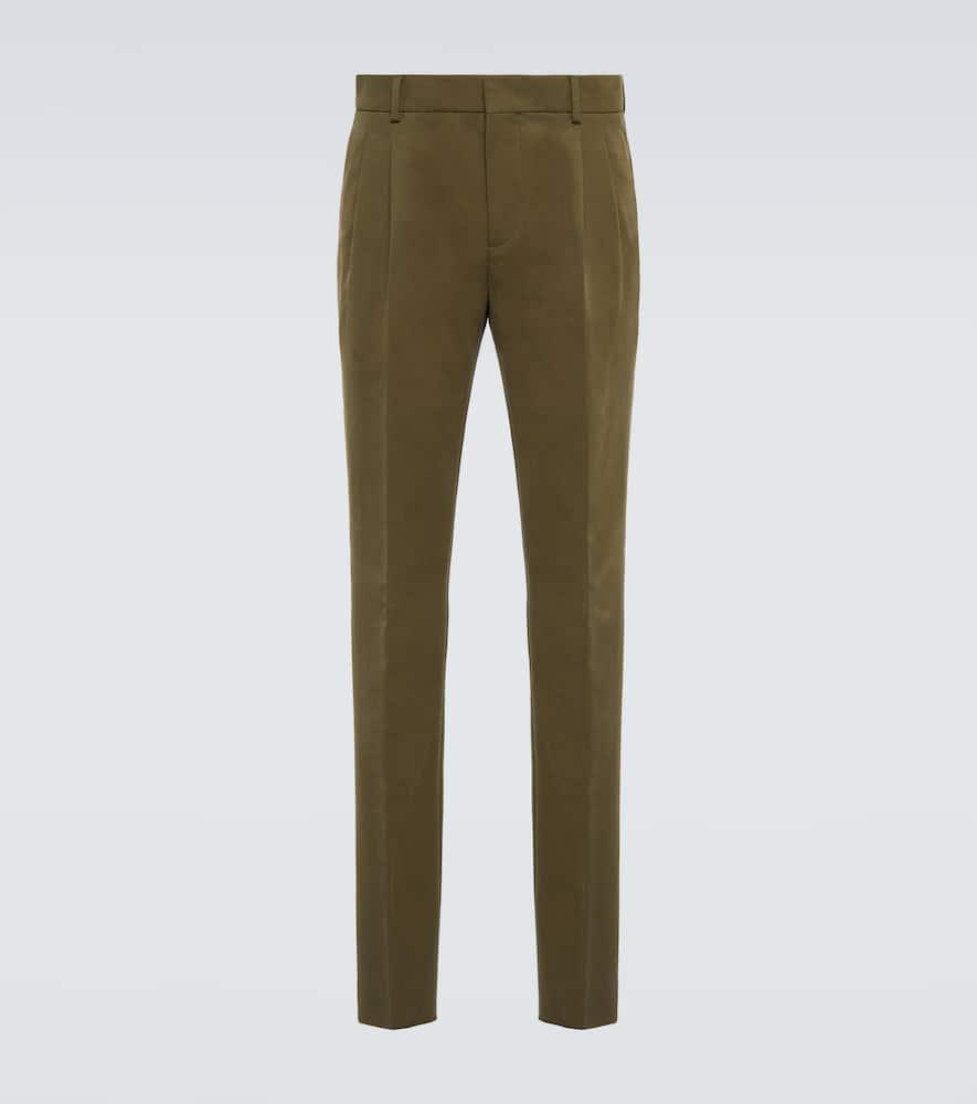 LORO PIANA City Straight Cotton Pants In Leaf Tea Product Image