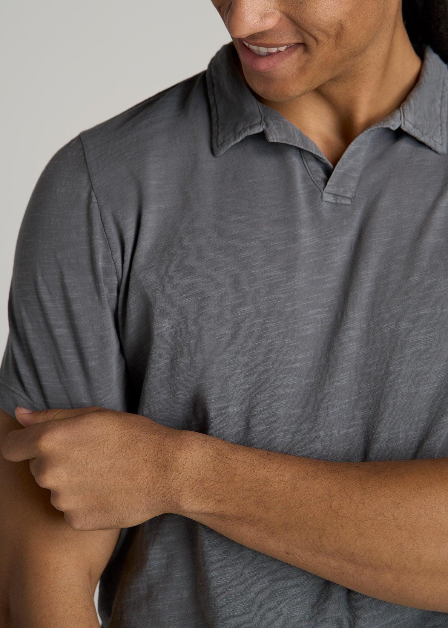 Slub Men's Tall Polo Shirt in Slate Product Image