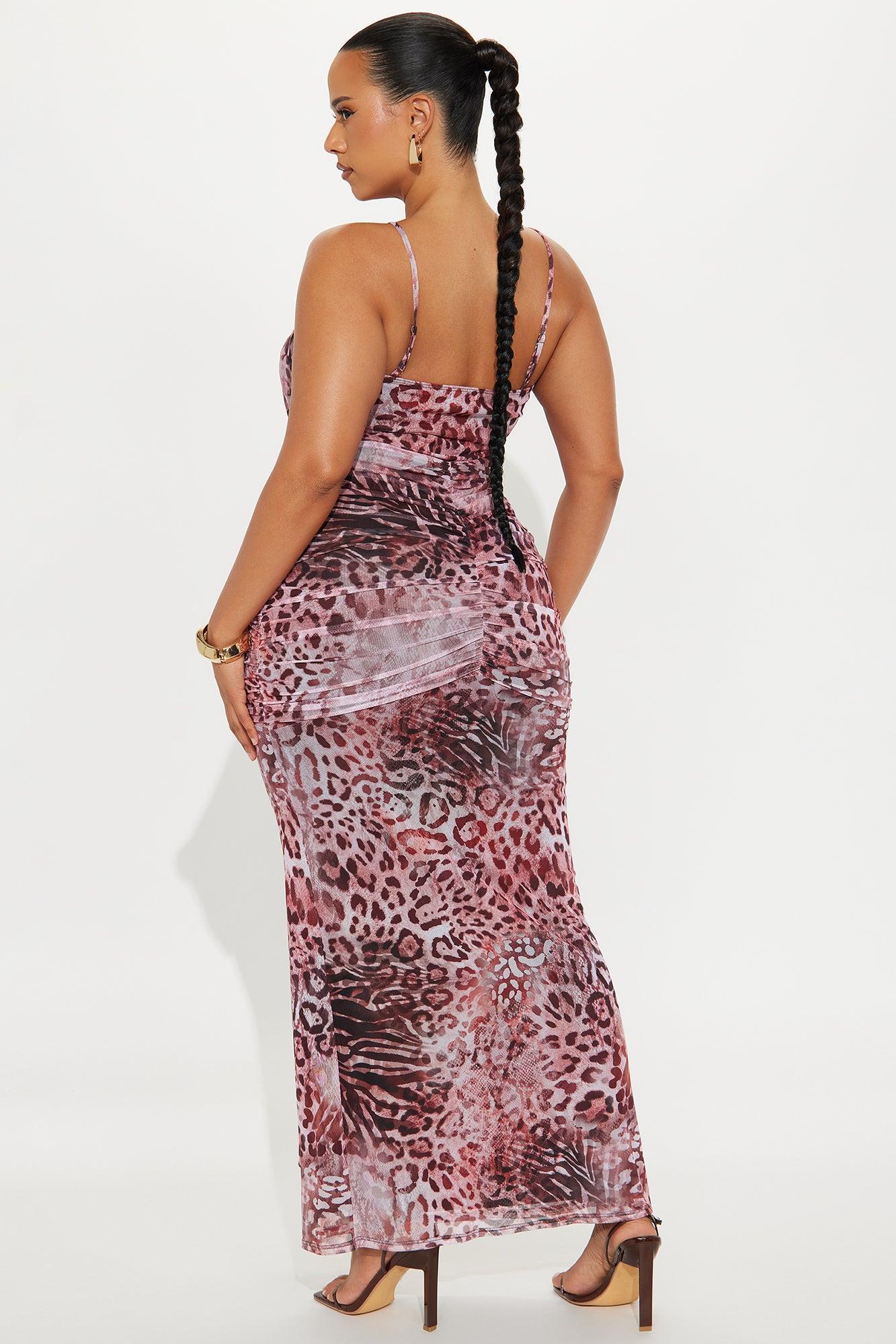 Fun And Flirty Mesh Maxi Dress - Pink/combo Product Image