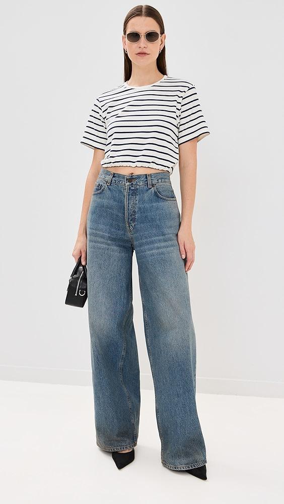 SIMKHAI Jojo Short Sleeve Cropped T-Shirt | Shopbop Product Image