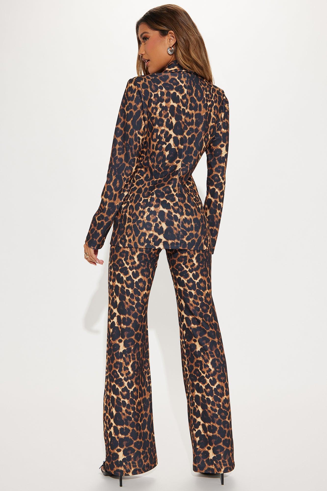 Boss Wife Leopard Pant Set - Leopard Product Image