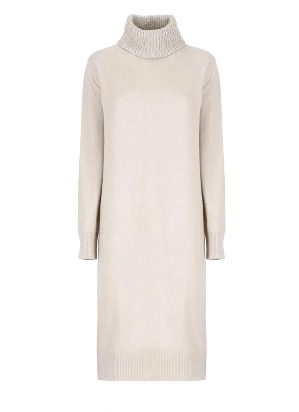 FABIANA FILIPPI Long-sleeved Dress In Beige Product Image