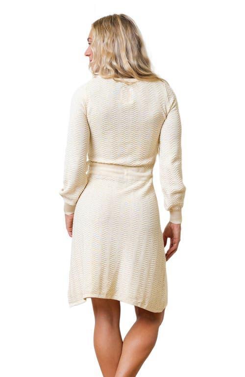 Hope & Henry Women's Organic Balloon Sleeve Sweater Dress in Oatmeal Heather Chevron at Nordstrom, Size 8 Product Image