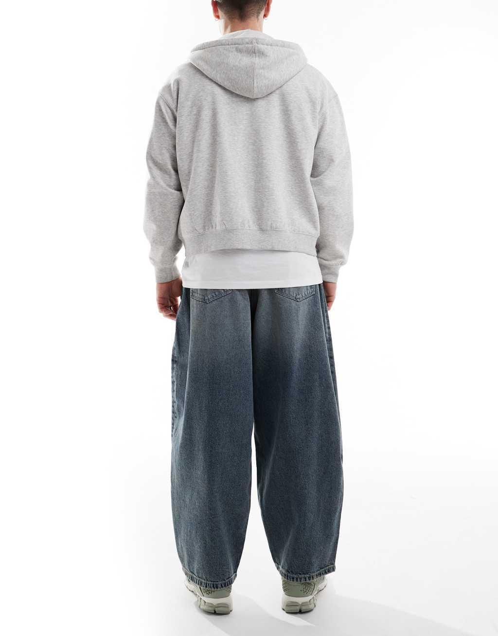 ASOS DESIGN oversized baggy fit jeans in vintage light wash blue Product Image