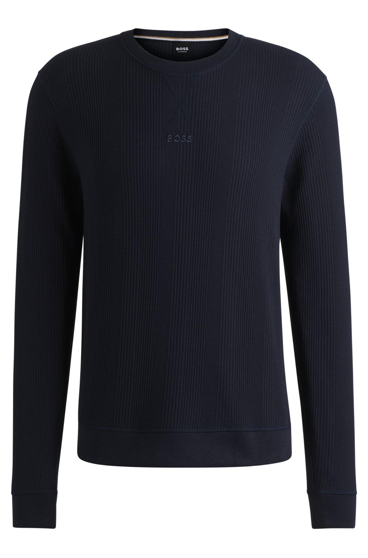 Logo-embroidered sweatshirt in a waffle knit Product Image
