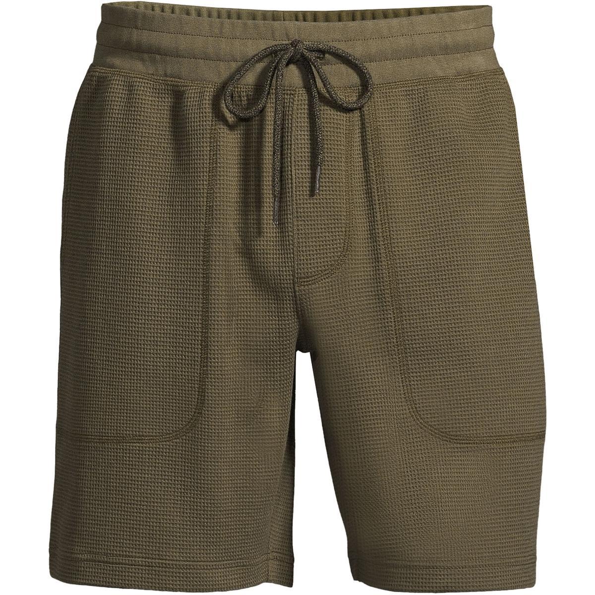 Men's Lands' End Waffle Pajama Shorts, Size: Small, Gray Grey Product Image