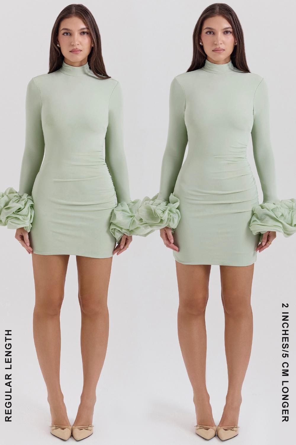 Camilla  pistachio ruffle cuff mini dress - sale Product Image