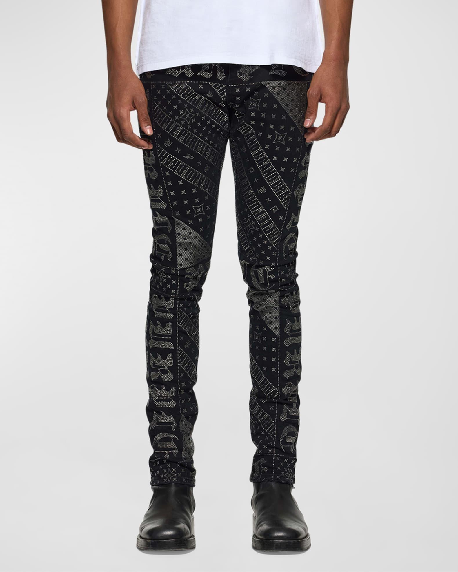 Mens Gothic Flag Hotfix Skinny Jeans Product Image
