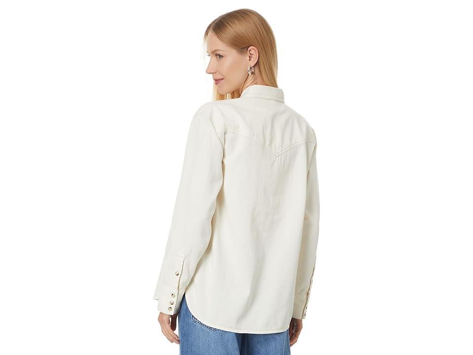 Madewell Denim Perfect Western Shirt Ecru (Vintage Ivory) Women's Clothing Product Image