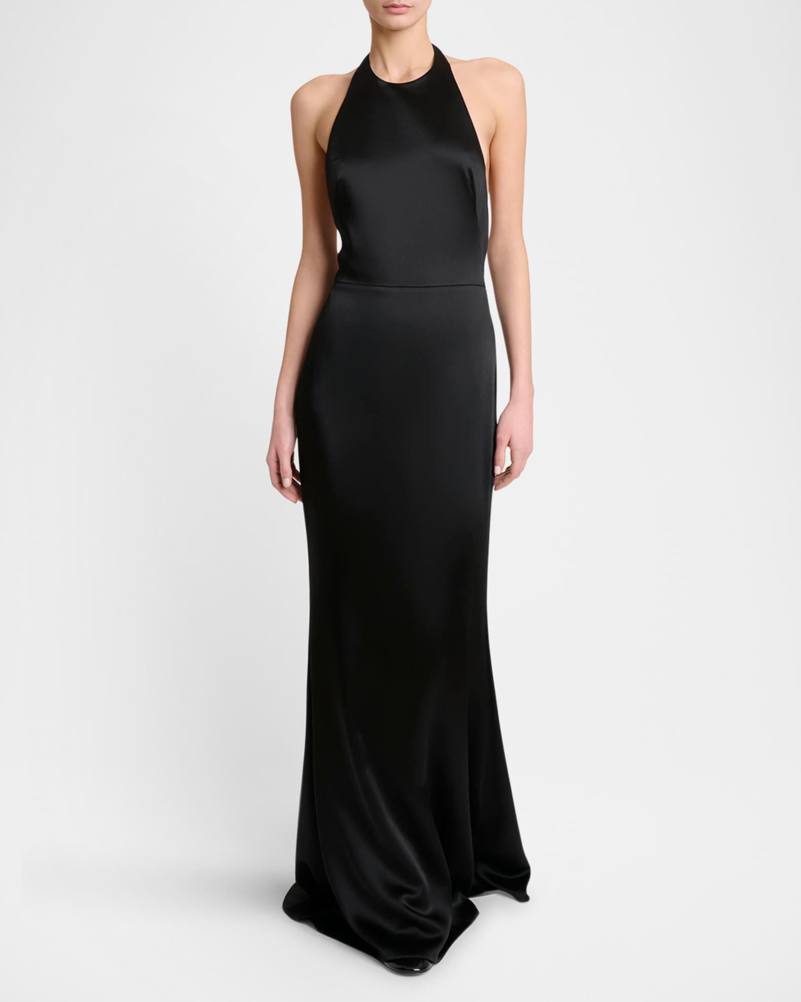 Halter Satin Backless Trumpet Gown Product Image