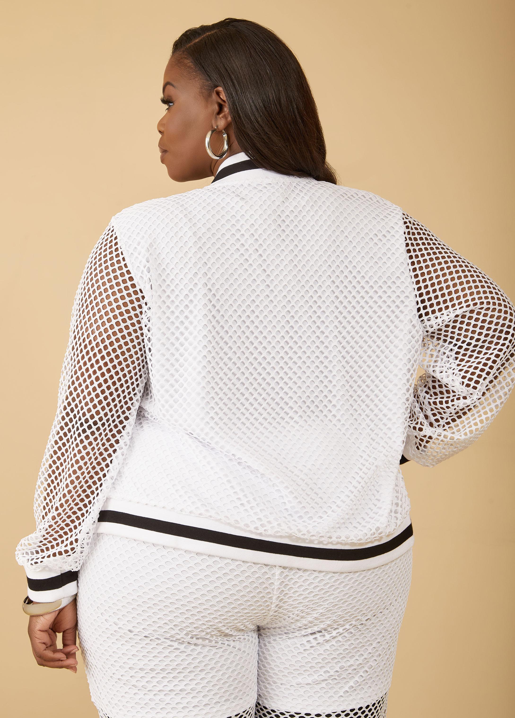 Stripe Trimmed Mesh Track Jacket Product Image