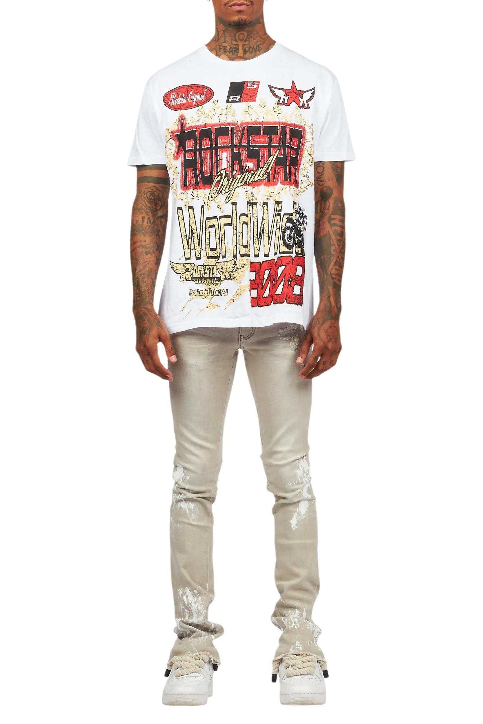 Kodak Grey/White Painter Stacked Flare Jean Male Product Image