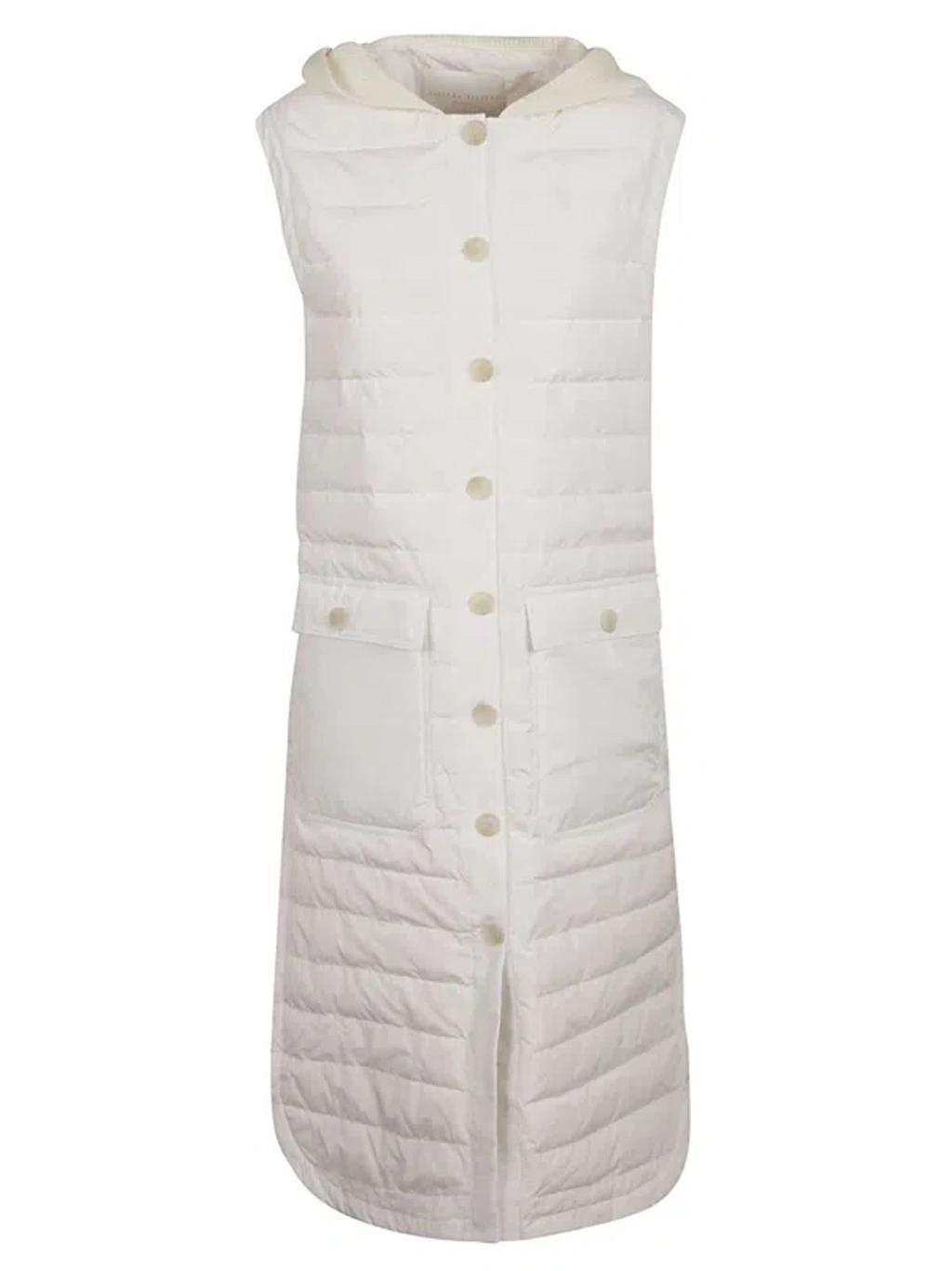 FABIANA FILIPPI Long Quilted Vest In White Product Image