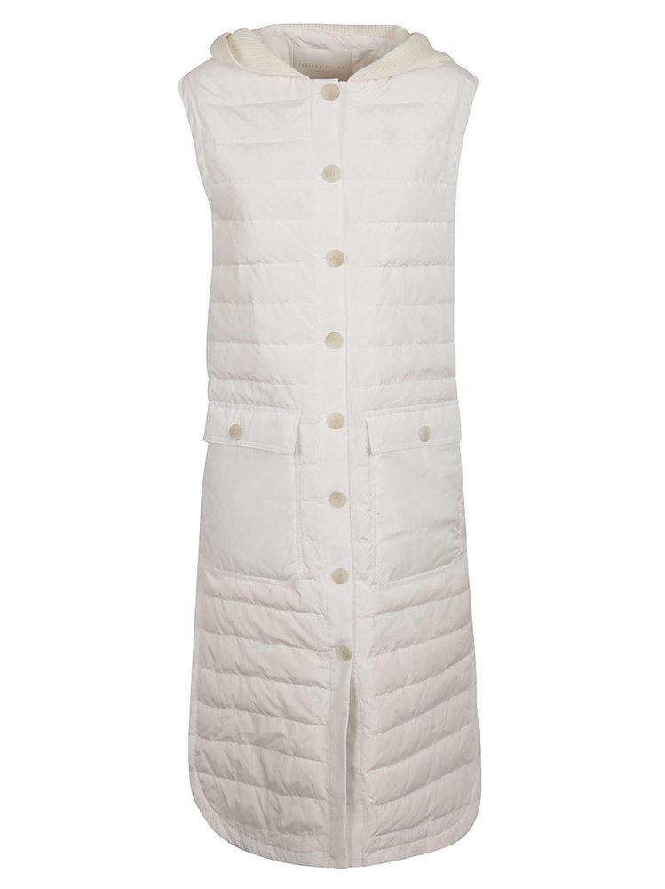 FABIANA FILIPPI Long Quilted Vest In White Product Image